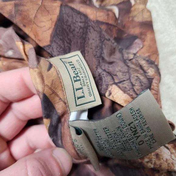 LL Bean Goose Down Vest Men XL Camo Advantage Timber Camouflage Hunting Puffer